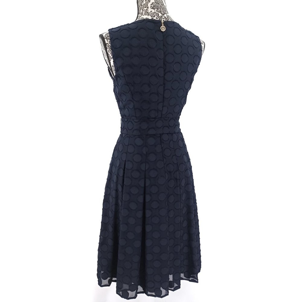 TOMMY HILFIGER Dress Sleeveless Circle Burnout Chiffon Box Pleat Skirt 6 - Picture 5 of 5